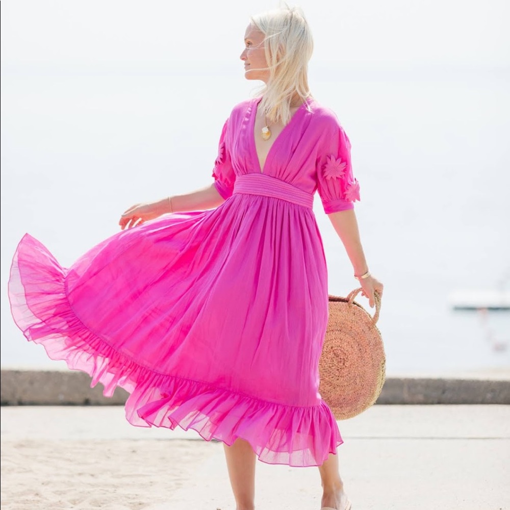 Carolina K Greta Dress in Mexican Pink